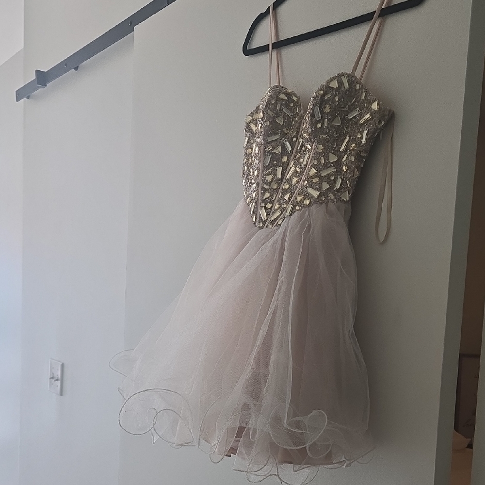 Dave & Johnny Gold and Cream Dress